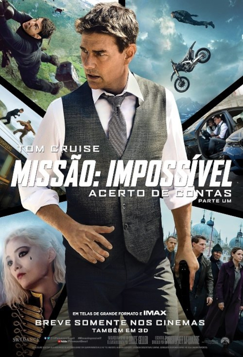 Pôster do filme "Missão Impossível - Acerto de Contas Parte 1", de Christopher McQuarrie.